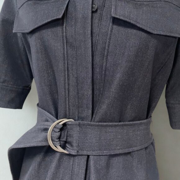 Halogen NWOT Nordstrom Belted Shirt Dress XS - Navy Stretch Fit Tailored Denim - Picture 2 of 6